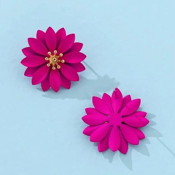 🌸 Betsey Johnson pretty in pink flower earrings 🌸 - Picture 6 of 9